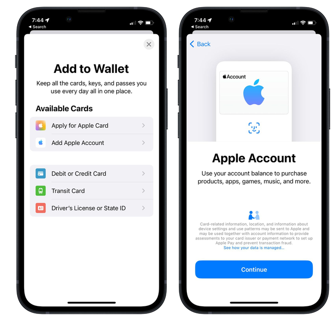 盐湖苹果手机维修分享iOS 15.5钱包App如何添加 Apple 账户 