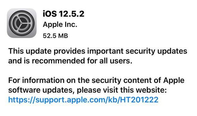 盐湖苹果手机维修分享iOS12.5.2发布，建议所有老苹果用户安装 